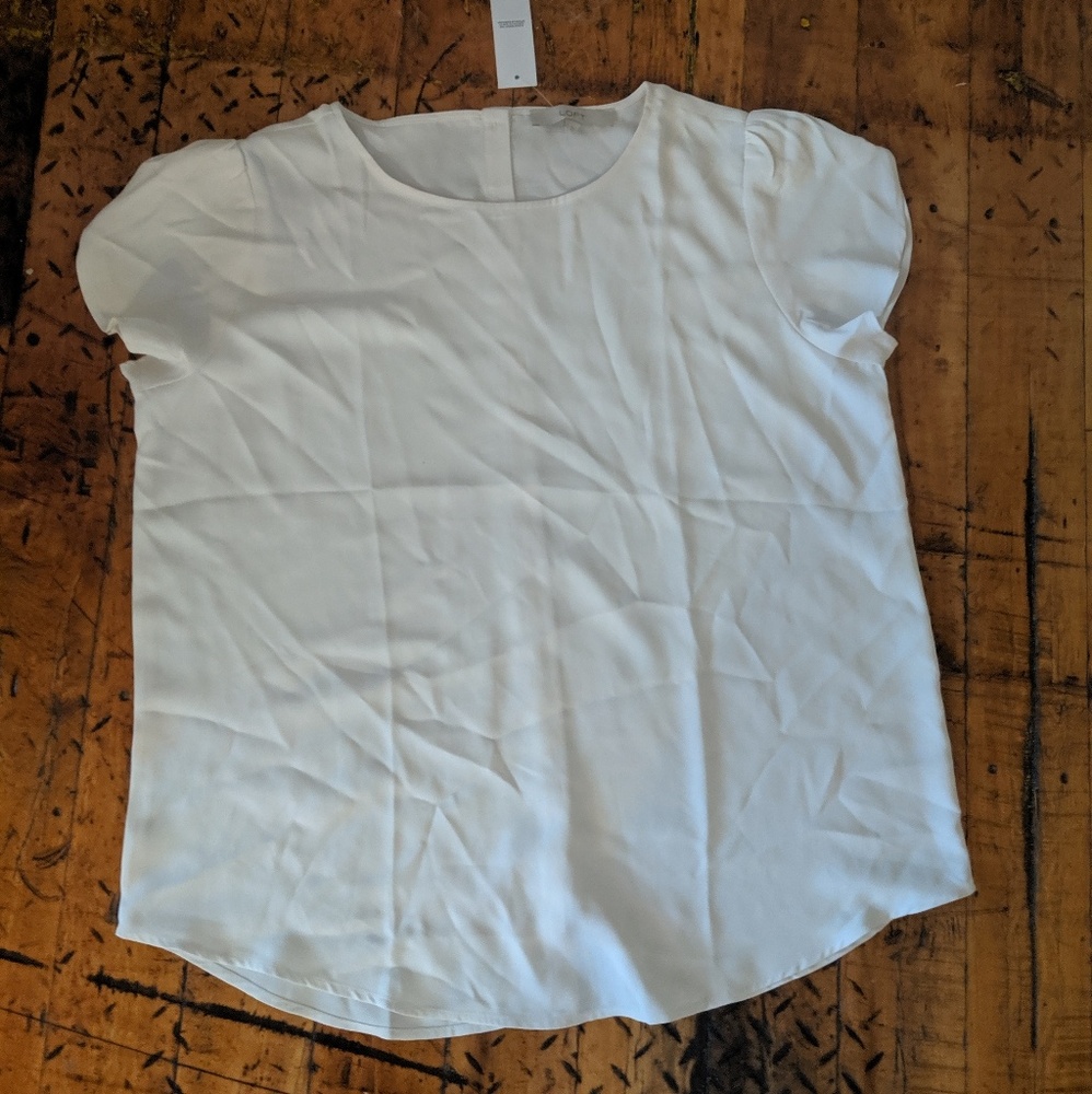 Cream Blouse with Tulip Sleeve